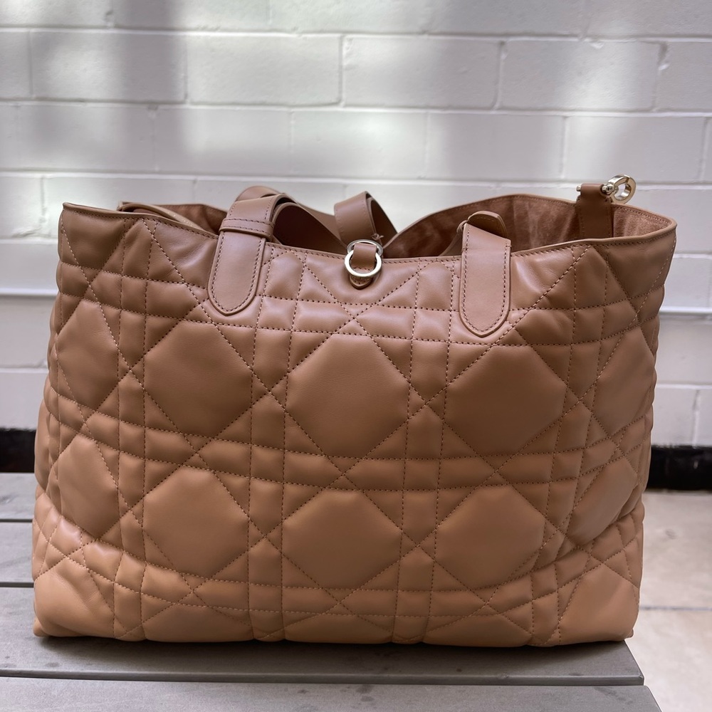 Dior Tan Quilted Toulouse Tote with Gold Hardware - Picture 10 of 11